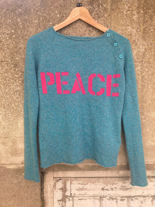 Zadig & Voltaire Blue Cashmere Peace Jumper Size Small