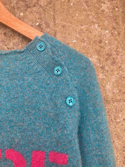 Zadig & Voltaire Blue Cashmere Peace Jumper Size Small