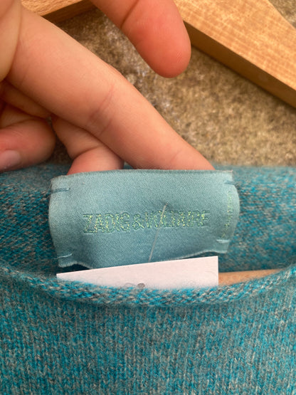 Zadig & Voltaire Blue Cashmere Peace Jumper Size Small