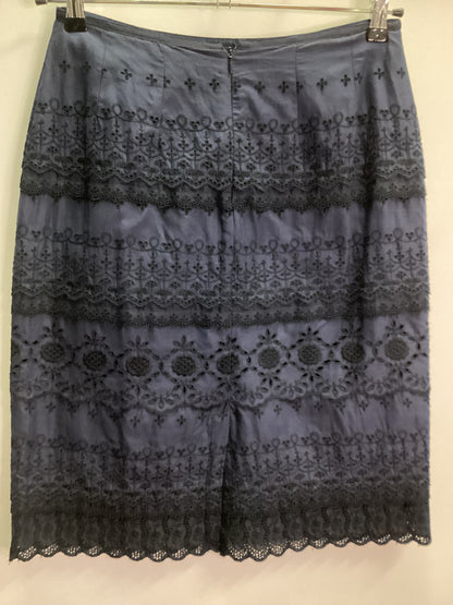 Monsoon 100% Cotton Navy Broderie Skirt Size 12