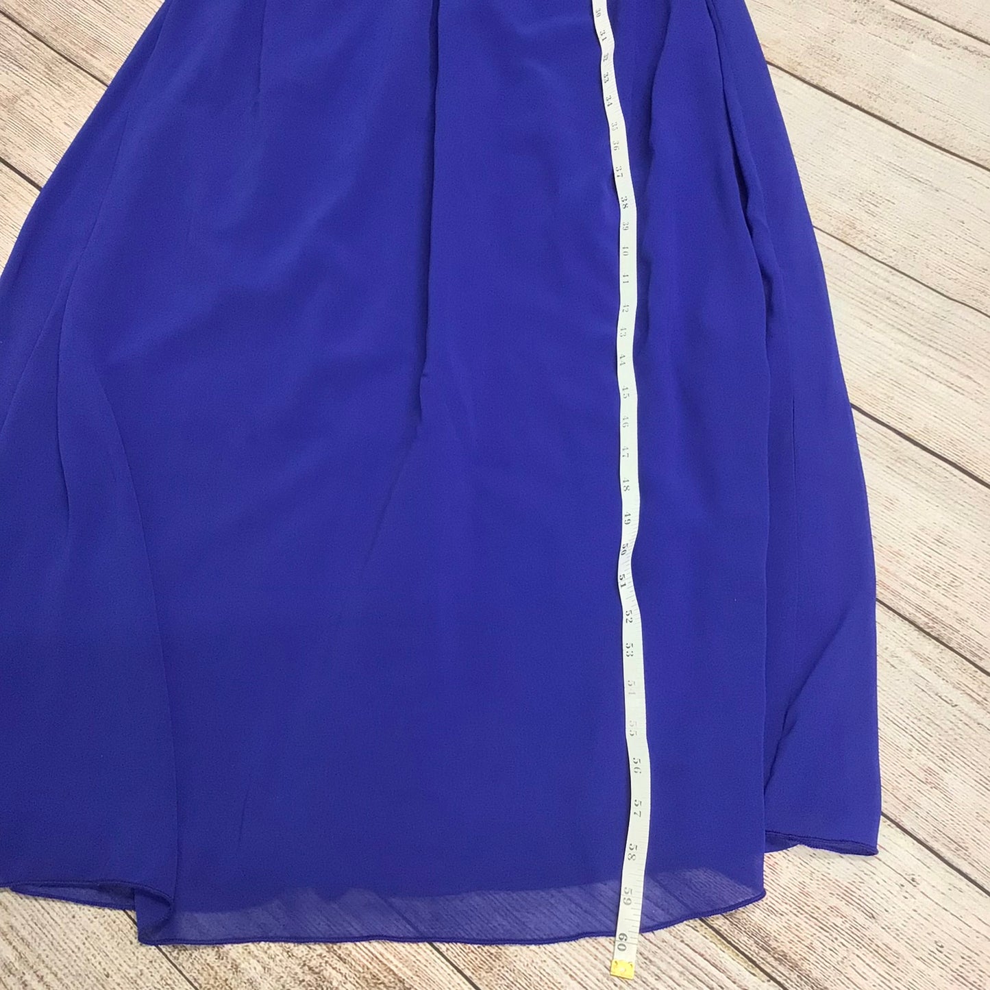 Little Mistress Royal Blue Long Dress w/Beaded Shoulder Detailing Size 8