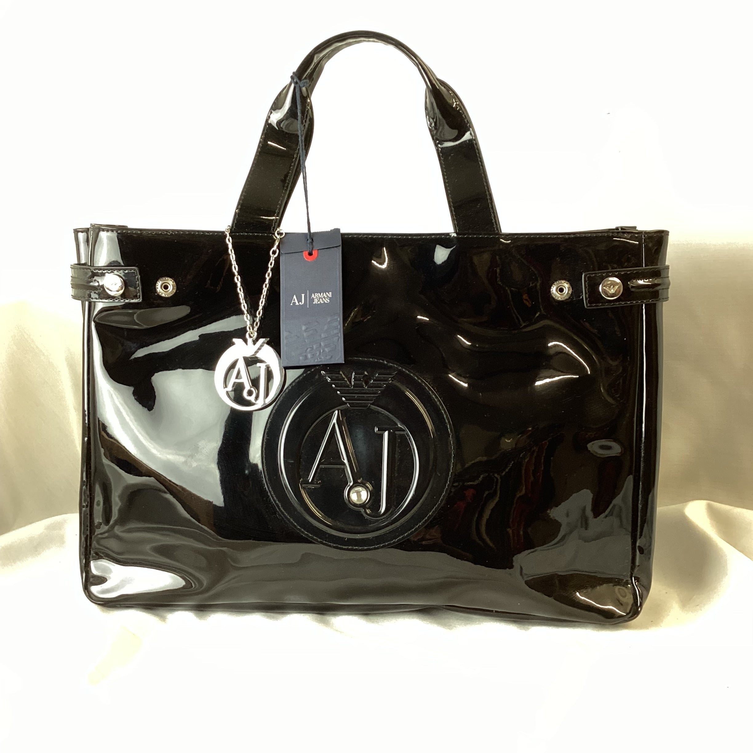 BNWT Armani Jeans Black PVC Handbag Shop for Shelter