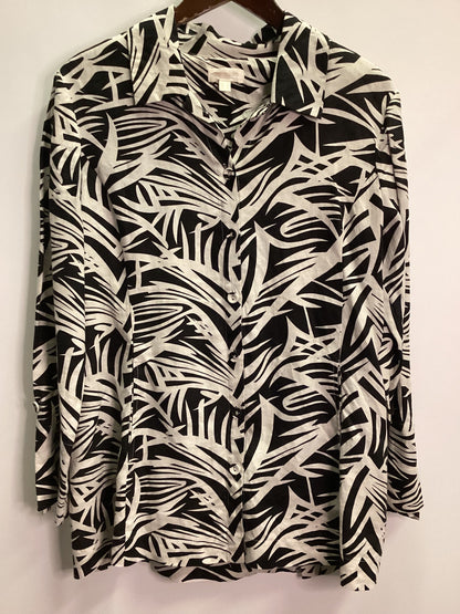 Pomodoro 100% Linen Black and White Shirt Size 10