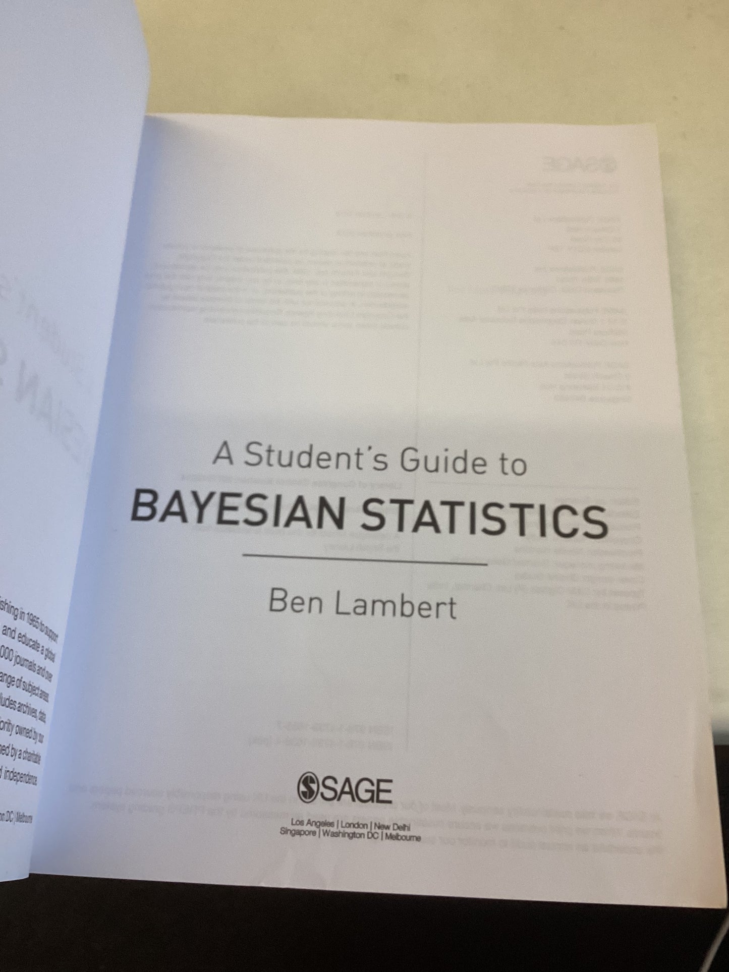A Students Guide to Bayesian Statistics Ben Lambert