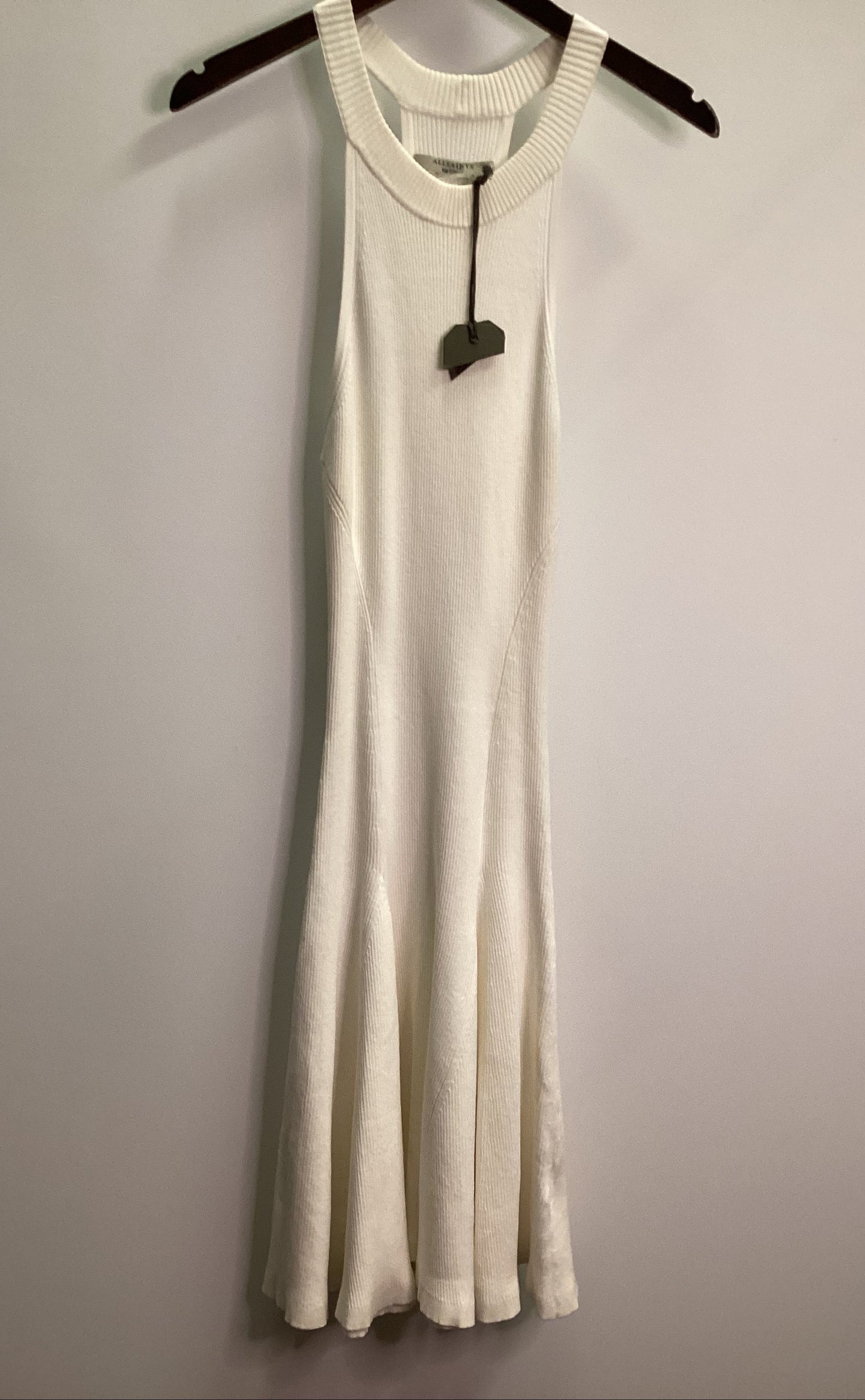 AllSaints White Ribbed Knit Elsa Dress Size M