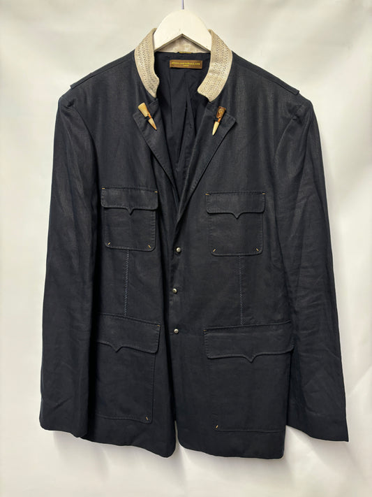 Holland & Holland Dark Navy Cotton Shooting Jacket 44Ch