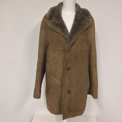 Skin Flair Beige & Brown Sheepskin Coat Size 40 (102cm)