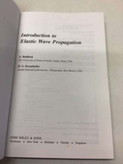 Elastic Wave Propagation Introduction to A Bedford D S Drumheller