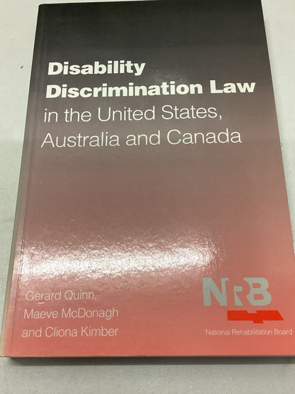 Disability Discrimination Law in The United States, Australia and Canada