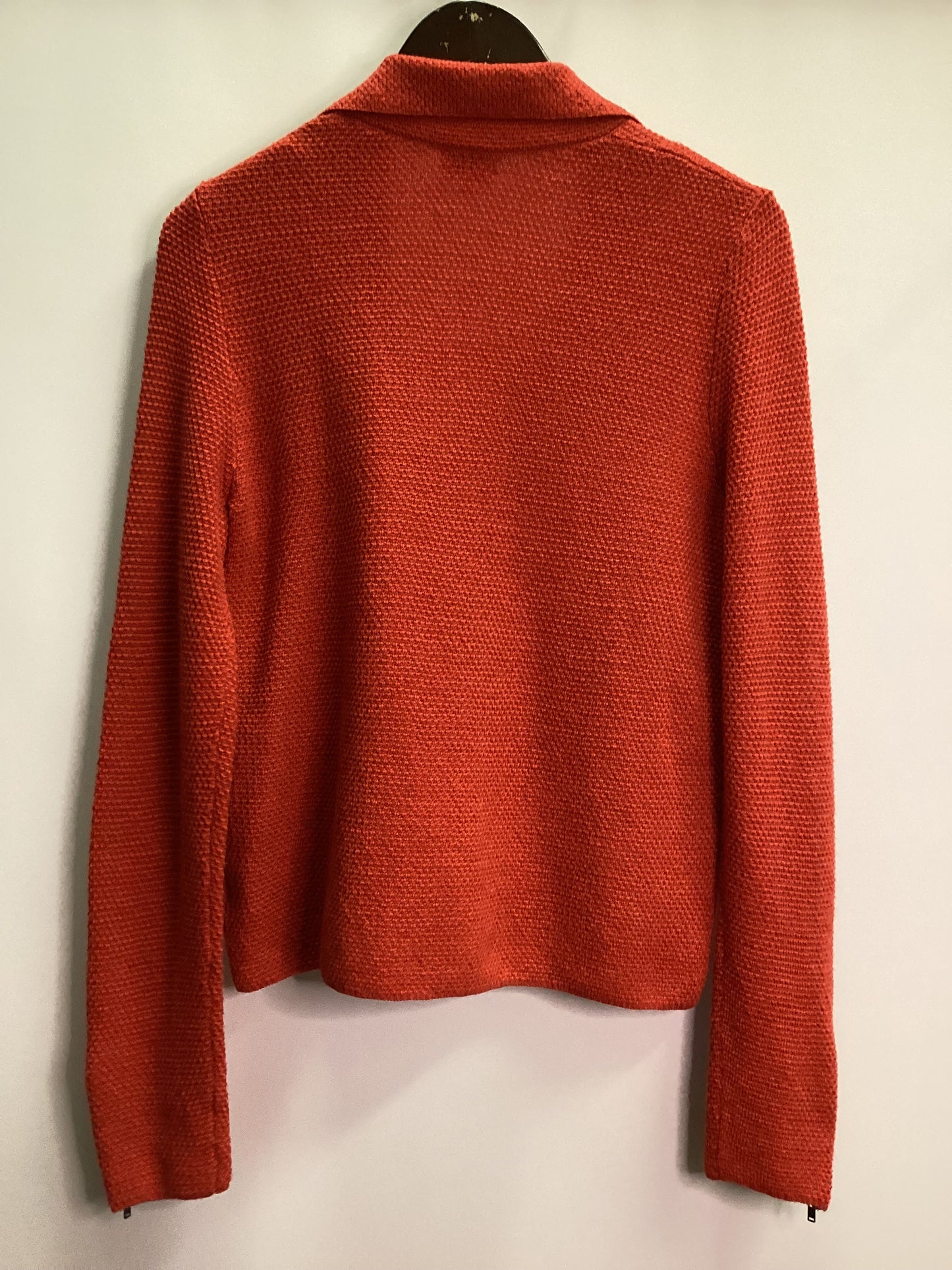 Brora 100% Merino Biker Style Zip Up Red Knit Size 12