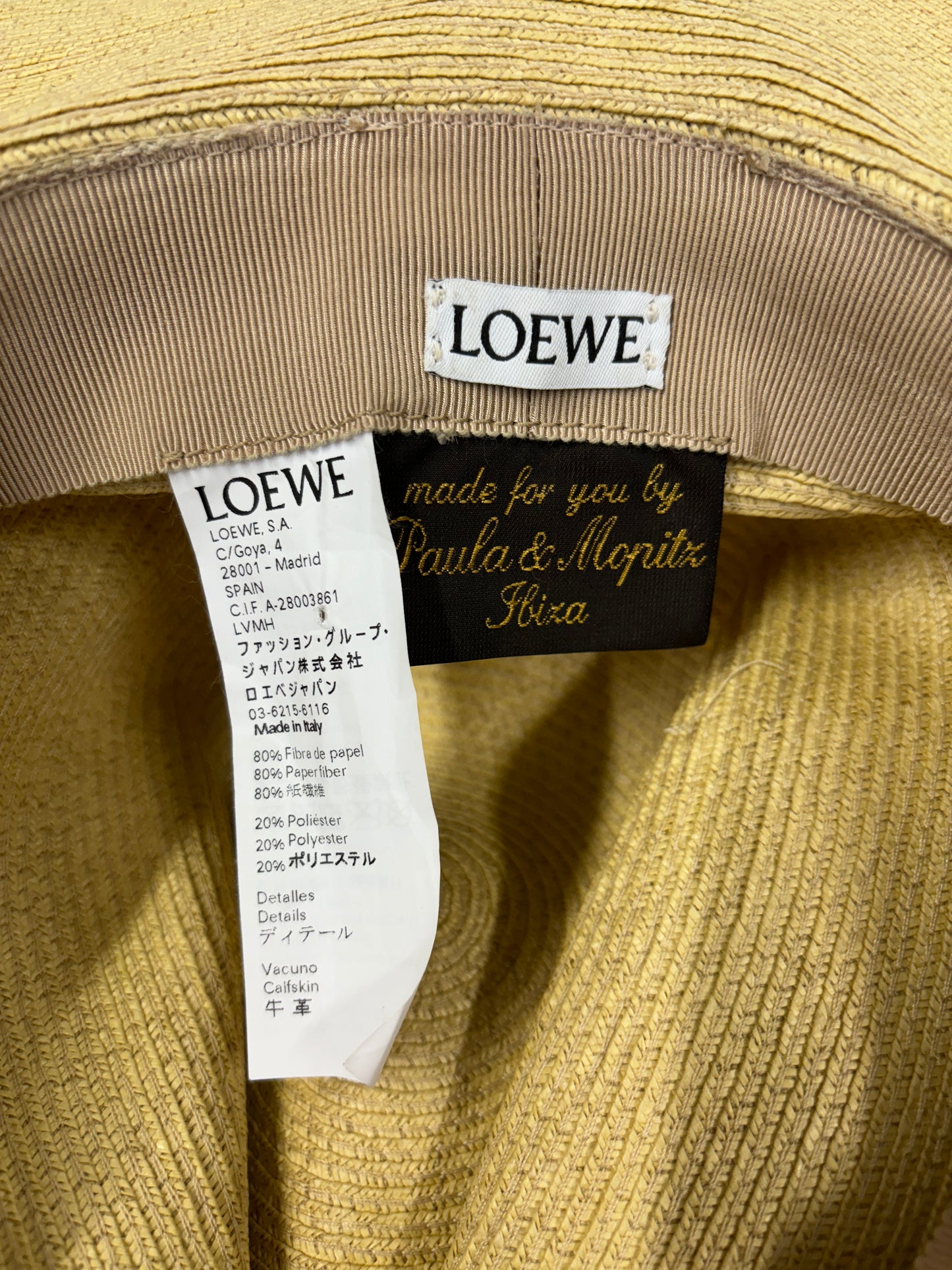 Loewe Beige Straw Panama Summer Hat