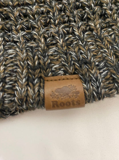 Roots Knitted Khaki Cotton Blend Beanie