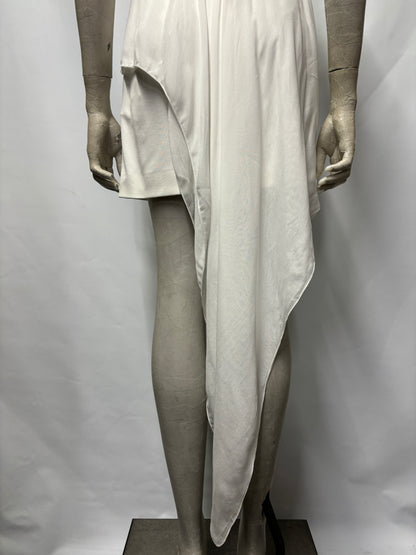 Just Cavalli White One Shoulder Mesh Dress 8 BNWT