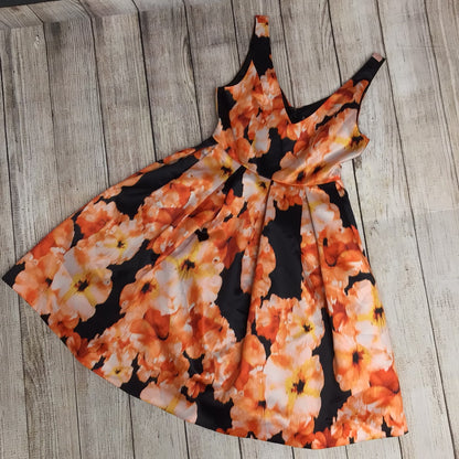 BNWT Bardōt Orange Floral V Neck Skater Dress Size 8