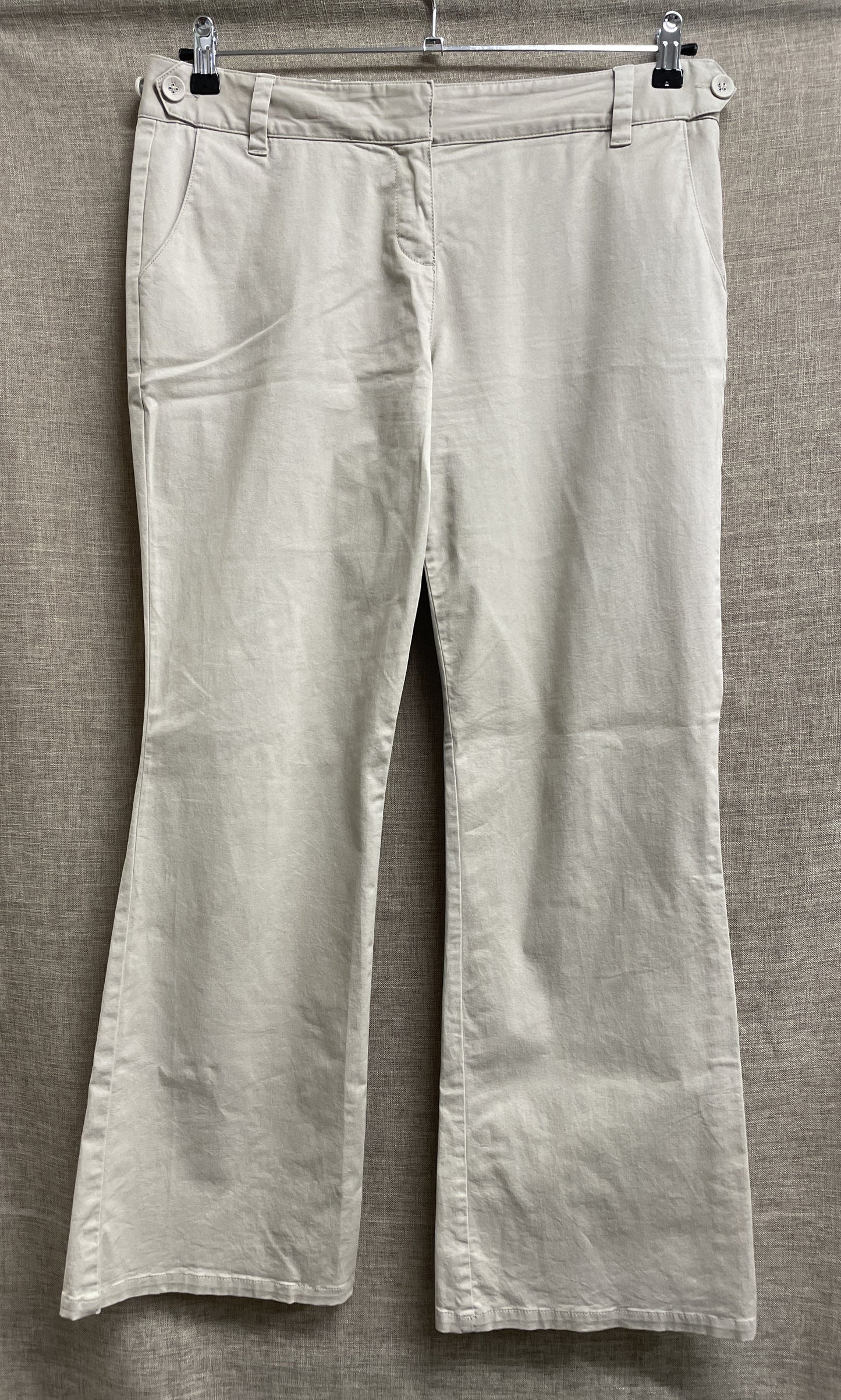 Boden Beige / Cream Bootleg Flared Casual Trousers Size 14 R