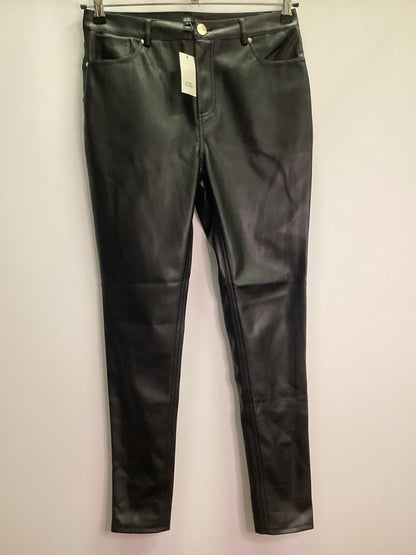 BNWT River Island Faux Leather Black Trousers Size 12