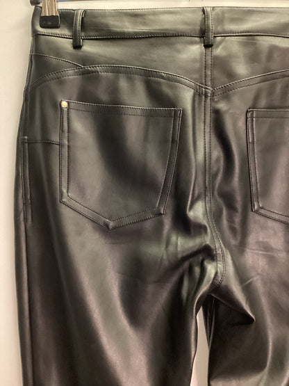 BNWT River Island Faux Leather Black Trousers Size 12