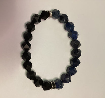 AWNL Stockholm Poseidon Onyx & Dumortierite Bracelet Size XL