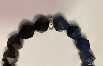 AWNL Stockholm Poseidon Onyx & Dumortierite Bracelet Size XL