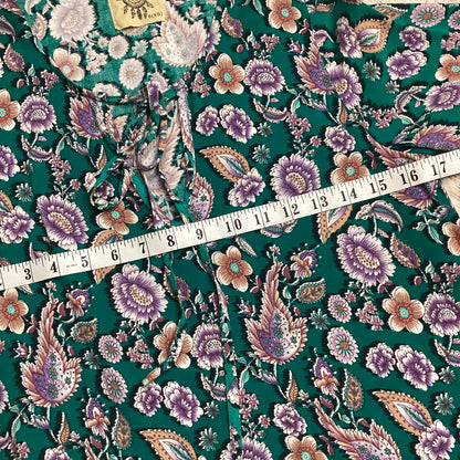 Dreamcatcher Teal Green Multi Floral Print Shift Dress Size 6(XS)