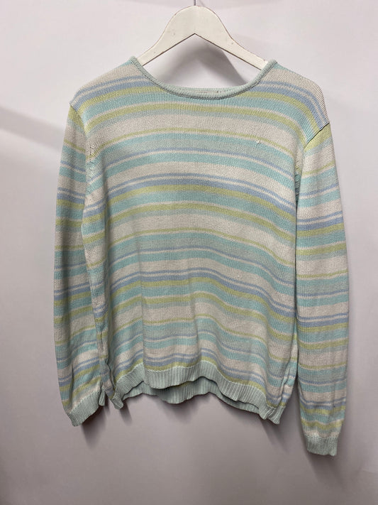 EWM Multicoloured Striped Knitted Cotton Jumper Large