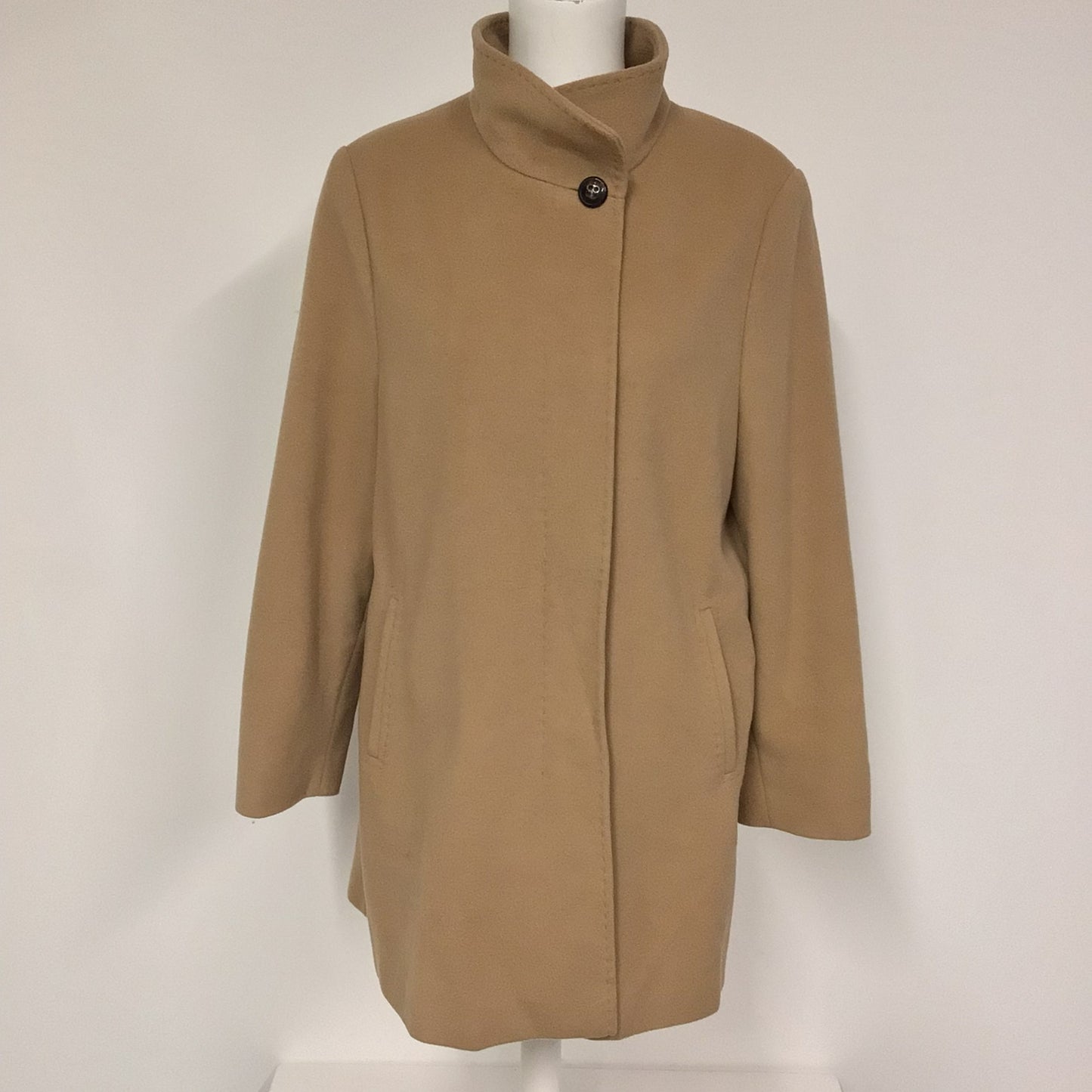 Basler Beige Wool & Cashmere Blend Coat Size 16