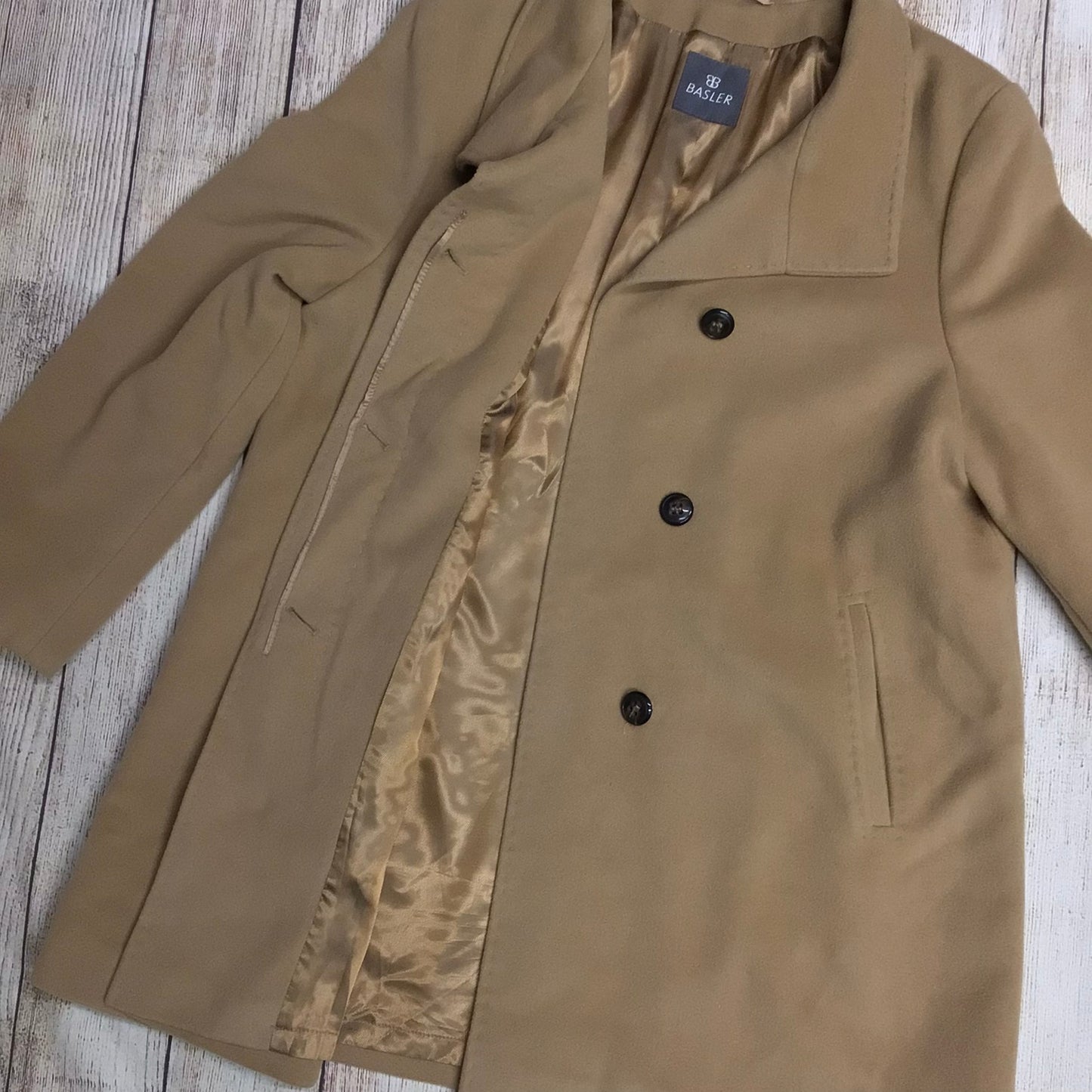 Basler Beige Wool & Cashmere Blend Coat Size 16