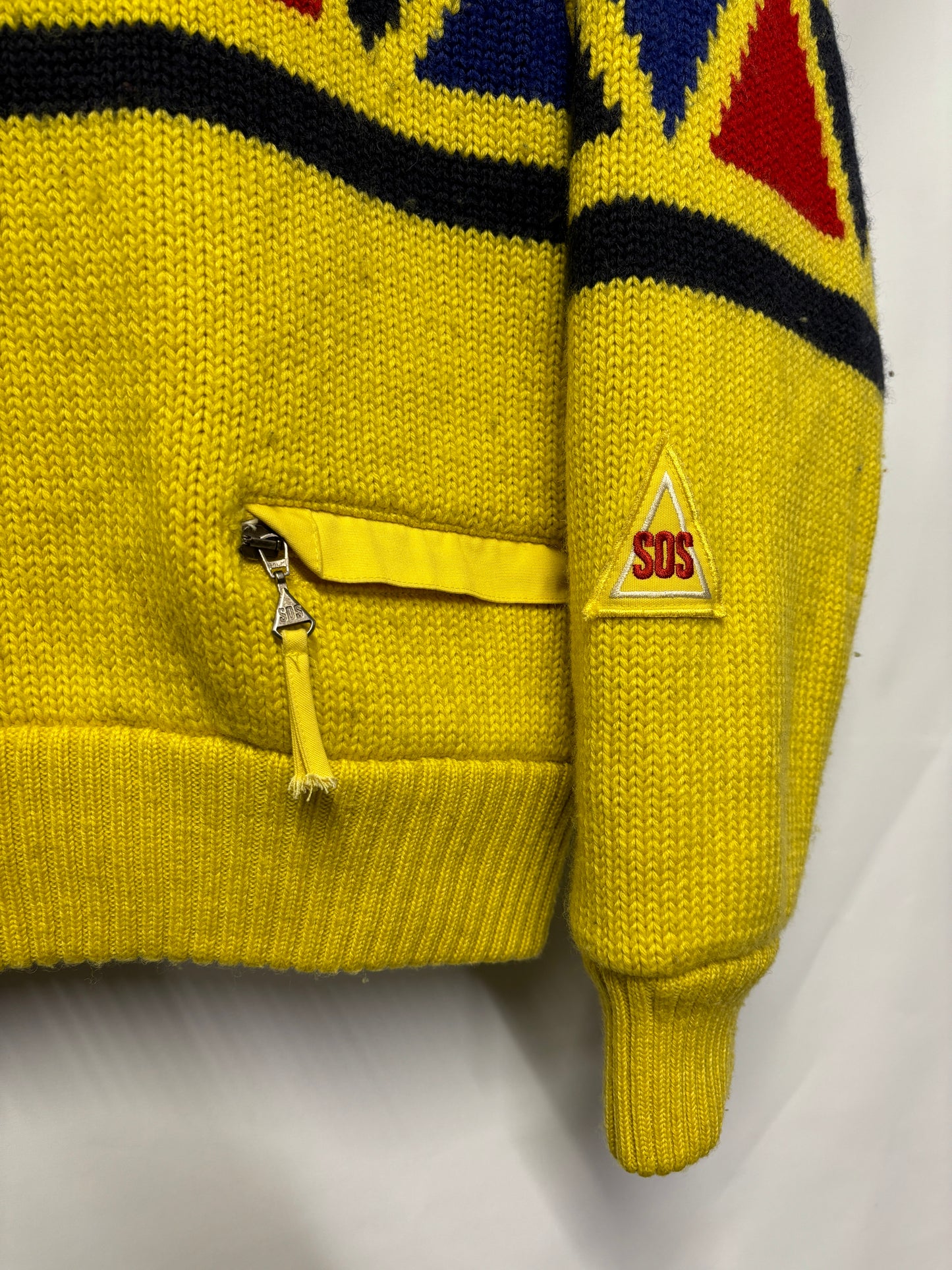 Sportswear Of Sweden (S.O.S) Yellow Wool Blend Rare Vintage Knitted Jumper Large