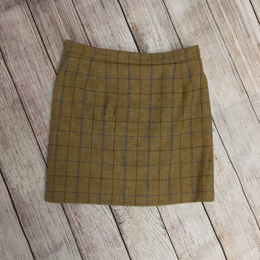 Handmade in Scotland Yellow Tweed Wool Mini Skirt Size W28