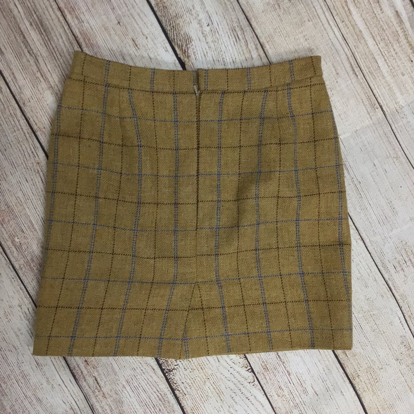 Handmade in Scotland Yellow Tweed Wool Mini Skirt Size W28