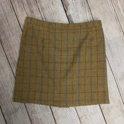 Handmade in Scotland Yellow Tweed Wool Mini Skirt Size W29