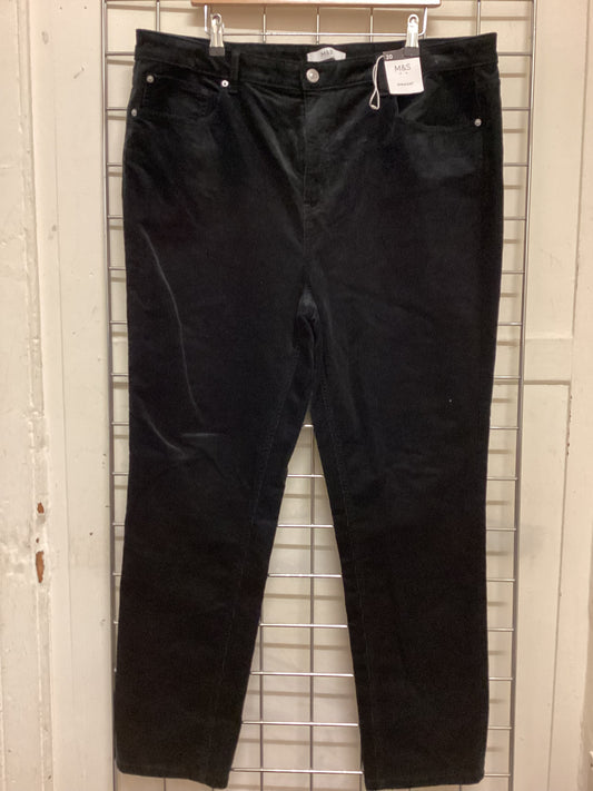 M&S Black Straight Leg Trousers – Size 20 Regular – BNWT