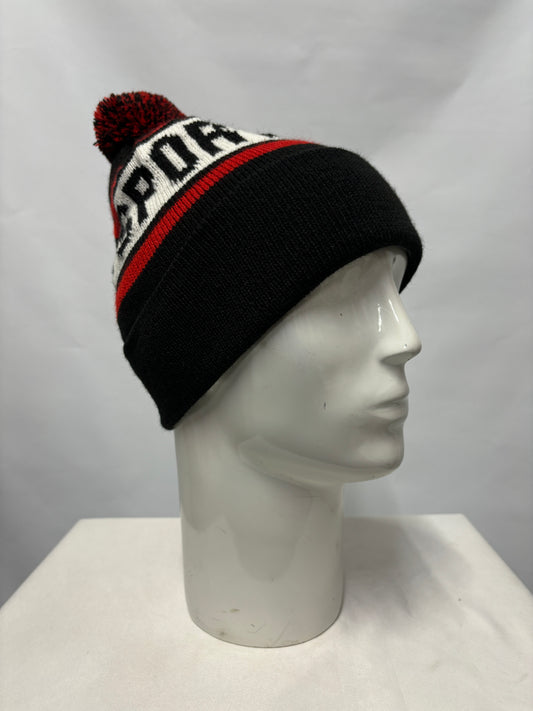 702 Headware Red, White and Black Bobble Hat OS