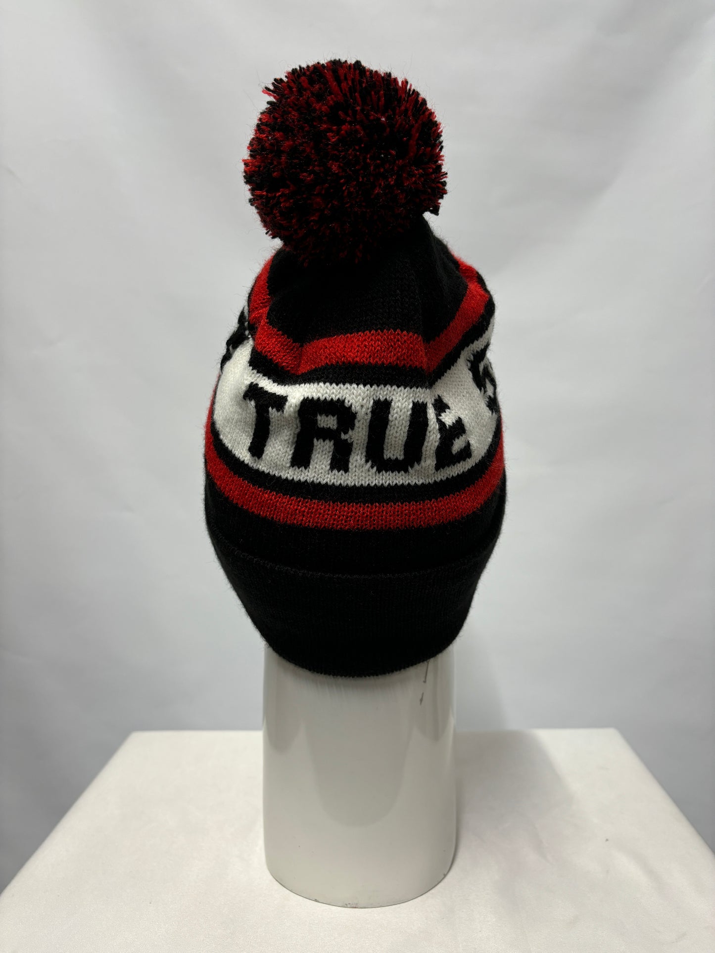 702 Headware Red, White and Black Bobble Hat OS