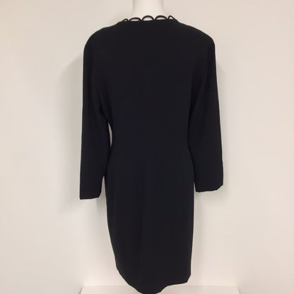 Jones New York Black Button Up Dress w/Scallop Neckline Size 12