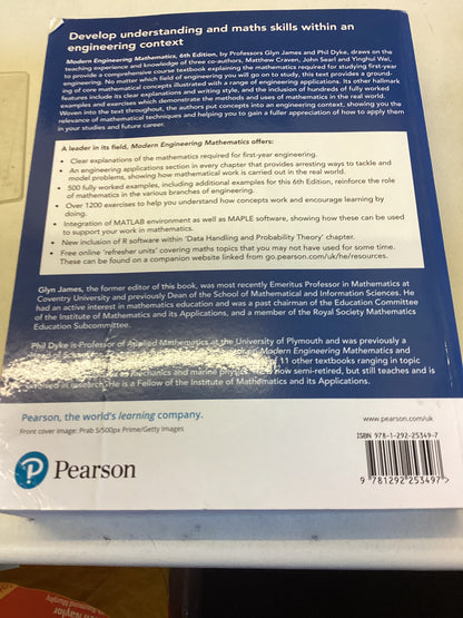 Modern Engineering Mathematics Sixth Edition Glyn James Phil Dyke