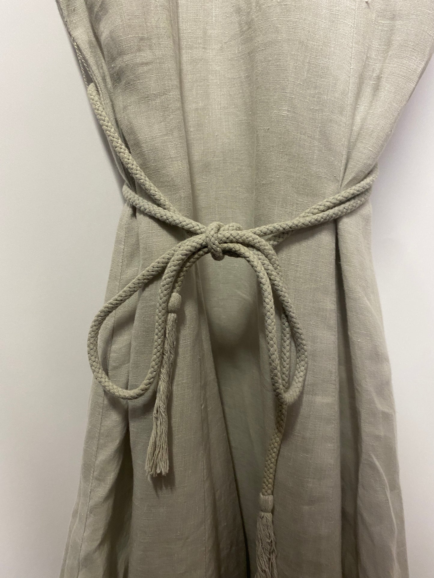 Jigsaw Grey Linen A-Line Sleeveless Dress 14