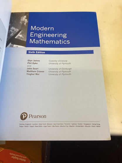 Modern Engineering Mathematics Sixth Edition Glyn James Phil Dyke