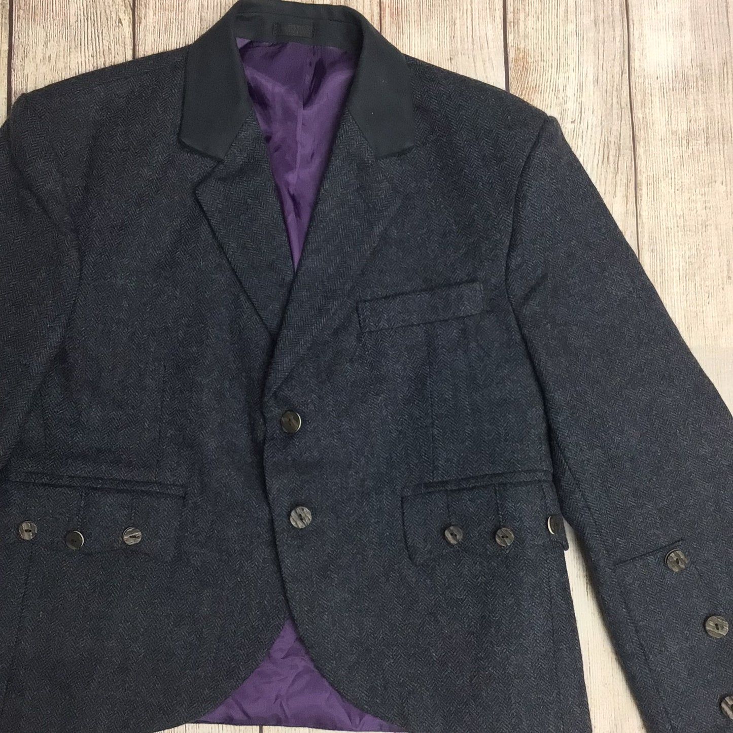 BNWT MacGregor MacDuff Blue Herringbone 2 Button Blazer Jacket RRP £129 Size 40 Short