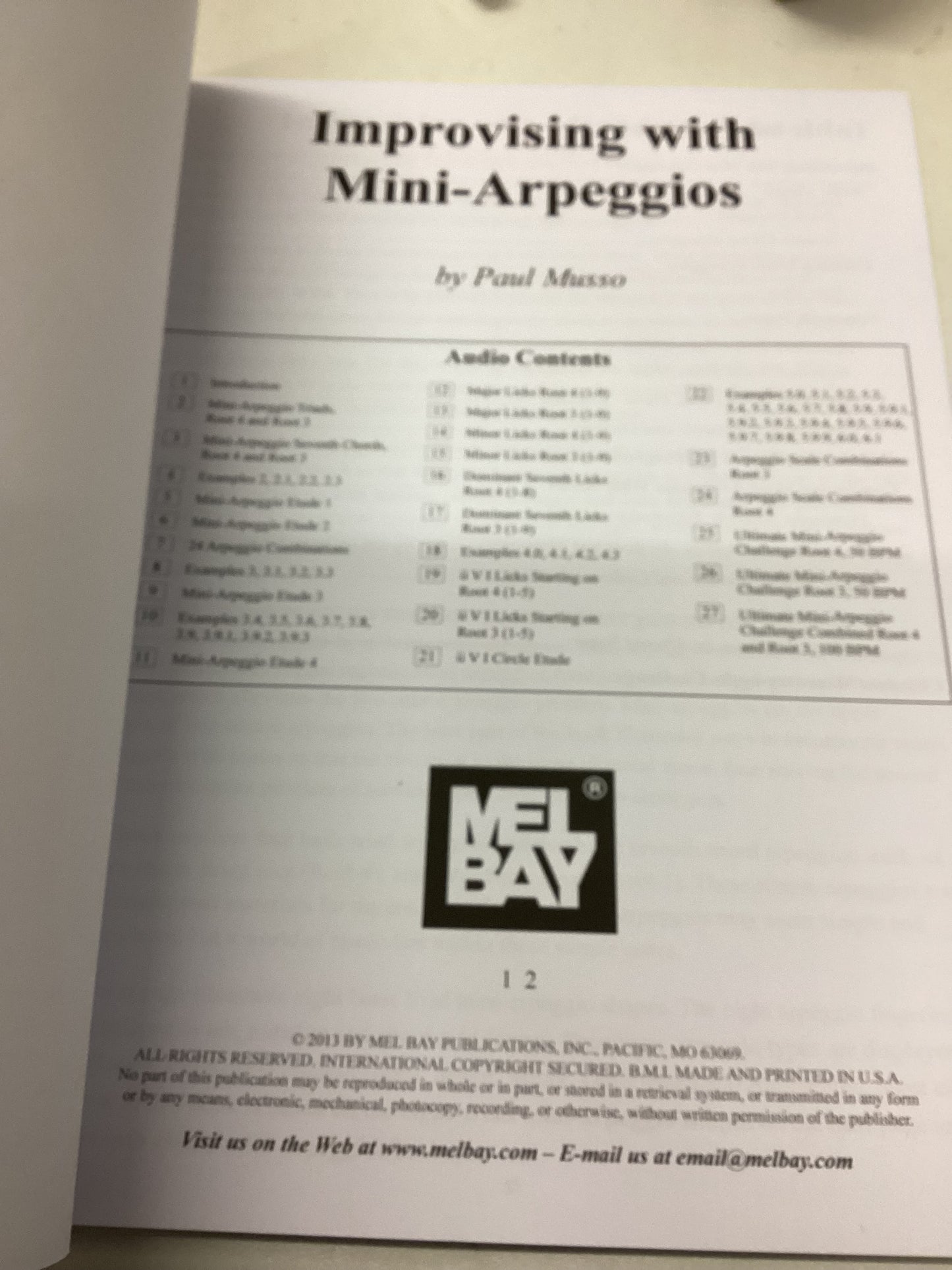 Improvising with Mini-Arpeggios By Paul Musso With CD