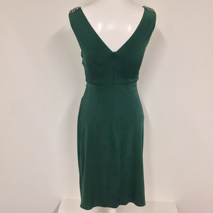 Lana Marie Ariella Jade Green Dress w/Beaded Shoulder Detail Size 8