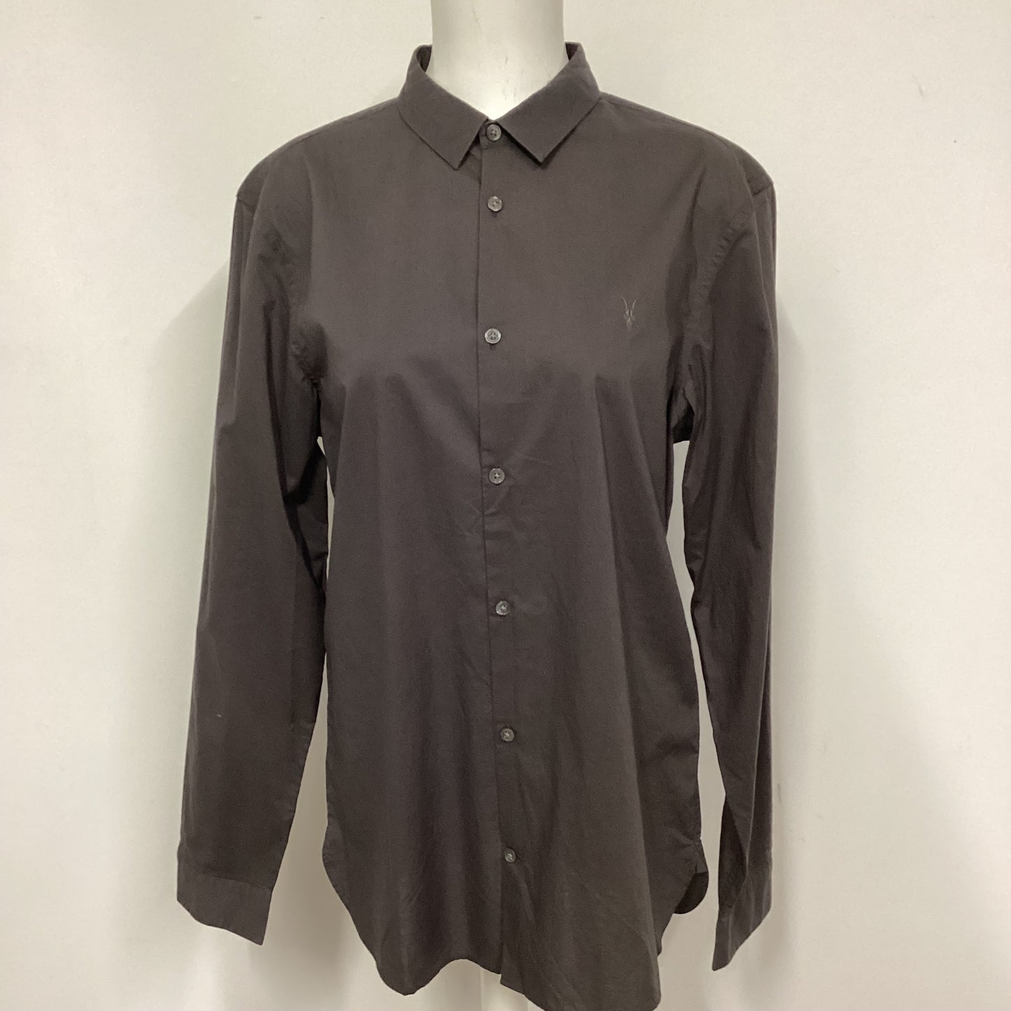 AllSaints Dark Grey Long Sleeve Shirt Size M