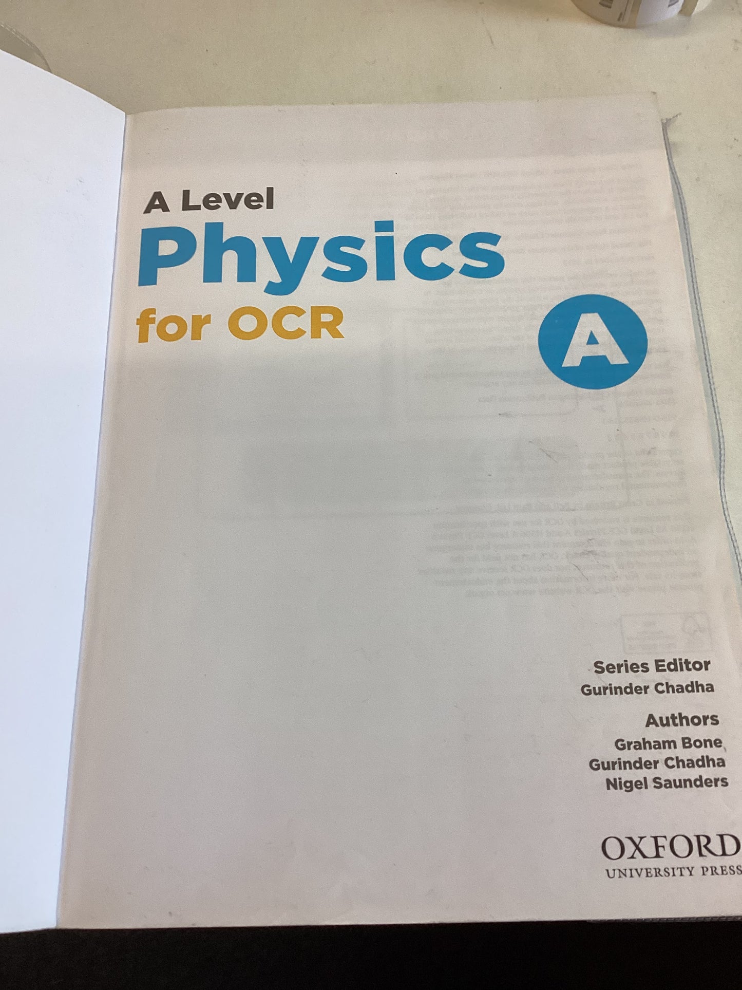 A Level Physics For OCR A Gurinder Chadha