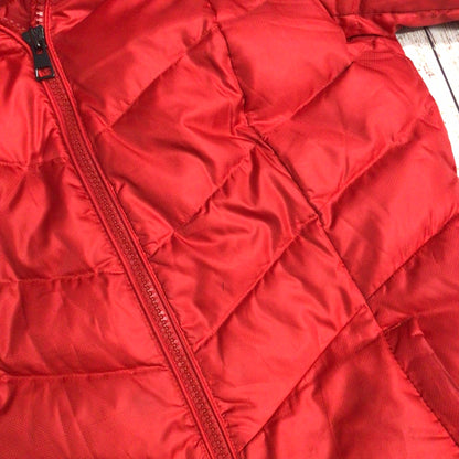 Lands' End Red Hooded Long Down Feather Jacket Size XS