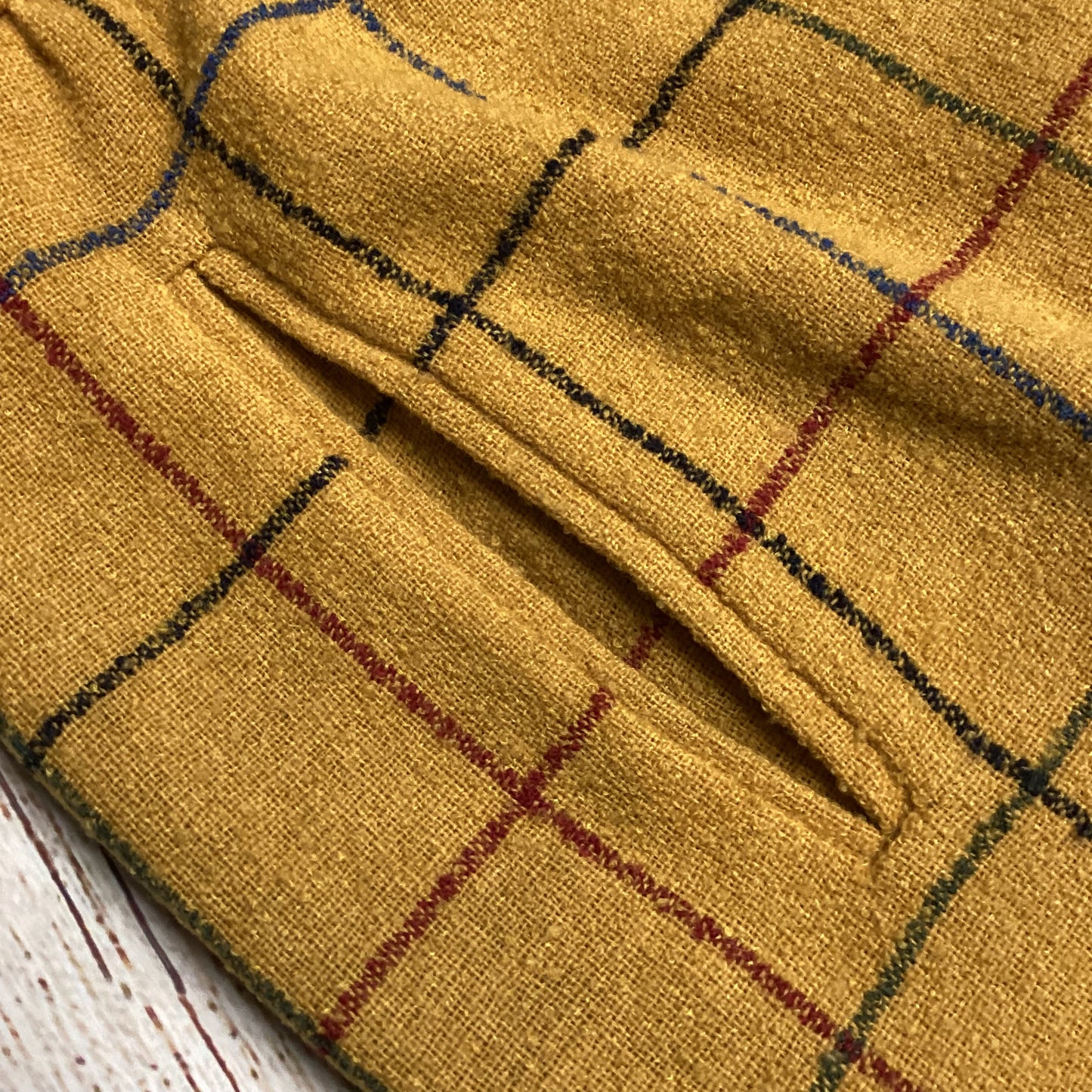 Vintage Mondi W.Germany Mustard Yellow Check Pencil Skirt Size 36