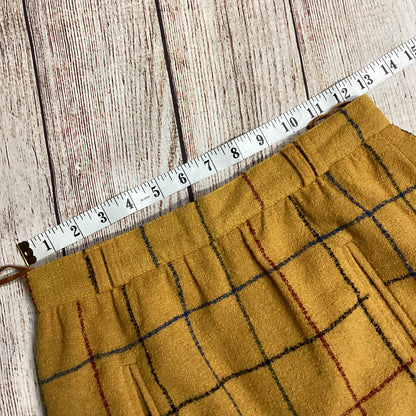 Vintage Mondi W.Germany Mustard Yellow Check Pencil Skirt Size 36