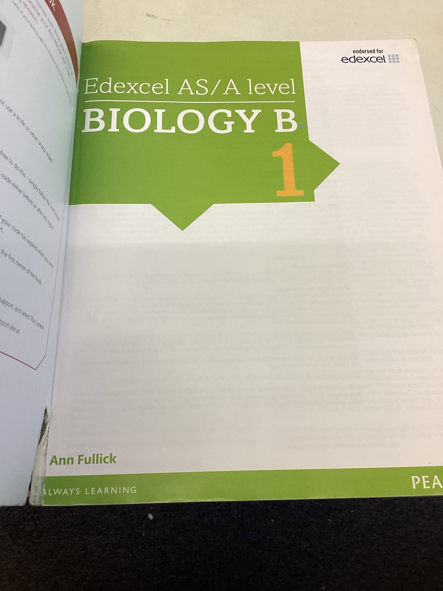 Edexcel AS/A Level Biology B 1 New For 2015 Ann Fullick