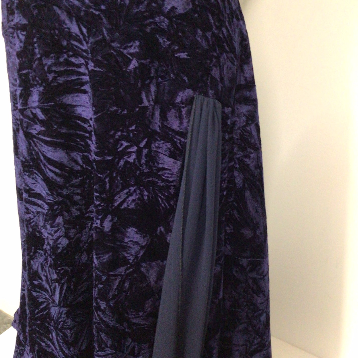 Roman Originals Purple Velvet Cross Back Strap Long Dress Size 18