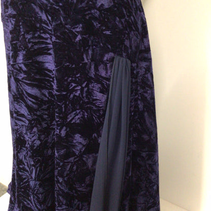 Roman Originals Purple Velvet Cross Back Strap Long Dress Size 18