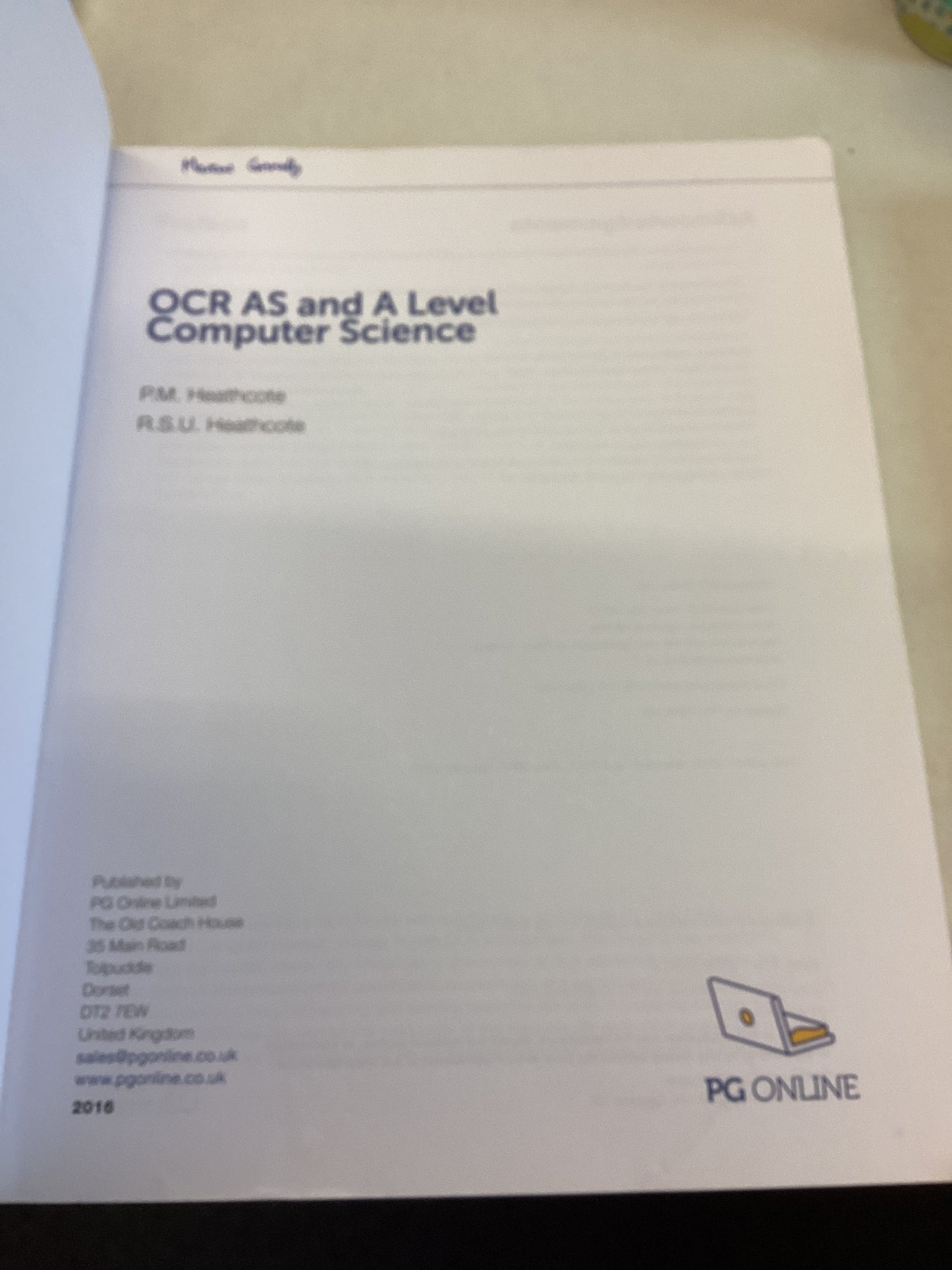 OCR AS and A Level Computer Science OCR